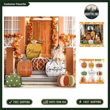 Charming Set of 6 Pumpkin Porch Signs for Stylish Fall Decor – Easy to Install!