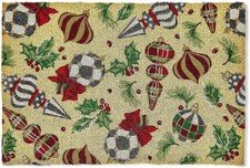 Entrance Mat, Decorative Outdoor Front Door Mat for Christmas, Coir Door Mat,