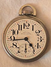 Hamilton 992B Railway Special Stainless Steel Pocket Watch White Dial 21J