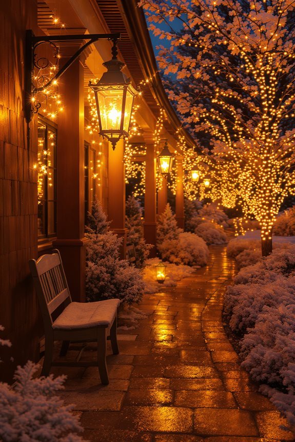 illuminated porch lantern display