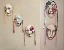 Lot of 3 Vintage Wall Hanging Decotive Masks Ceramic Porcelain. You pick. Or All