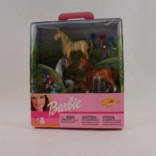 Mattel Barbie Mini Horse Trio Cream Brown Gray Magnificent Manes New In Box