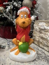 Max with Santa Hat Dr. Seuss' The Grinch 19.5 Inch Christmas LED Blow Mold Decor