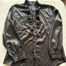 Mens Pleated Shirt Medieval Clothing Steampunk Victorian Formal Dress Shirt L