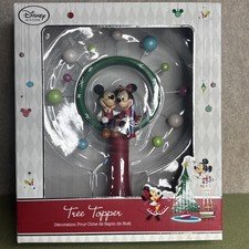 Mickey & Minnie Mouse Christmas Tree Topper - Disney Store 2014 New In Box