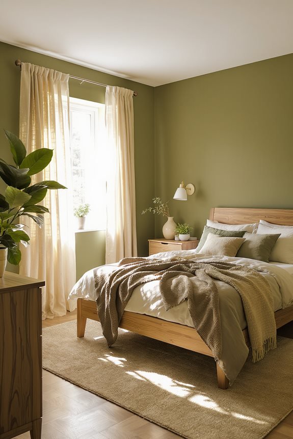 olive green and wood