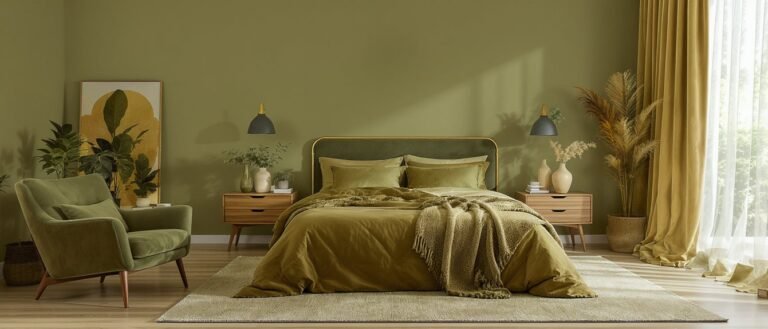 olive green bedroom designs