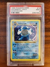 Pokemon 1999 Shadowless Poliwrath Holo PSA 9 Base Set Mint Rare #13