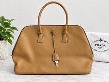 RARE -Vintage 2010 Prada Vitello Diano Dome Bag -Curry Color w/Leather Lining