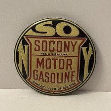 Socony Motor Gasoline Round Mirror 2.25” Vintage Advertising Style