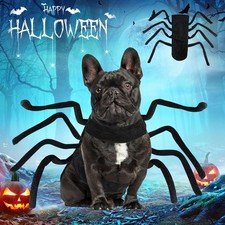 Spider Halloween Dog Costume w/ 8 Fluffy Legs, Pet Cosplay Clothes for Dog & Cat