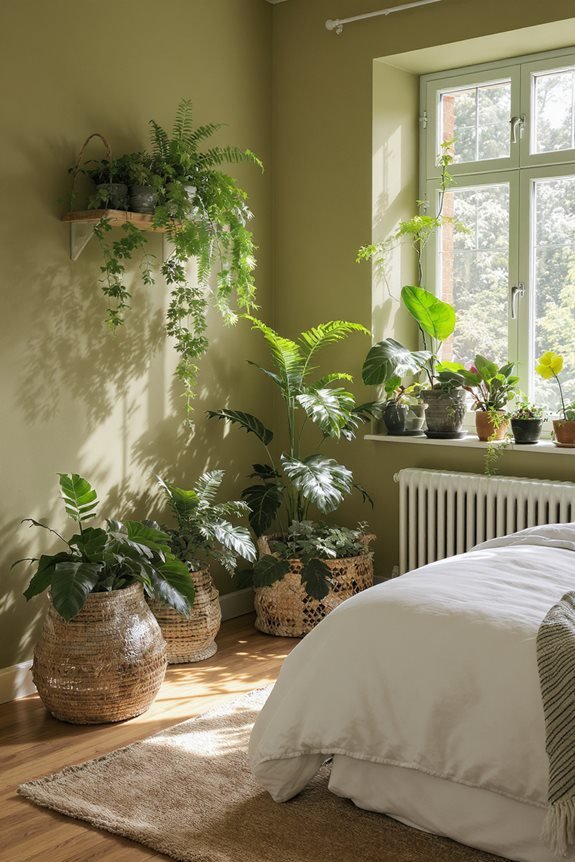 vibrant plant bedroom design