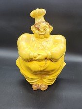 Vintage 1940’s Red Wing Pottery Chef Pierre Whimsically Yellow 11.5” Cookie Jar