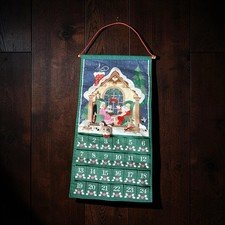 Vintage 1987 Avon Countdown to Christmas Fabric Advent Calendar With Mouse
