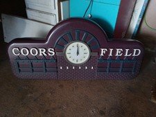Vintage 1995 Original COORS FIELD CO. Rockies Lighted Beer Baseball Clock 36”