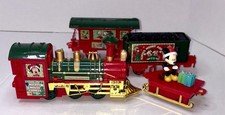 Vintage Disney Mickey Mouse Express Holiday Christmas Train Set w Light & Sound