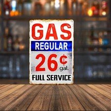 Vintage Gas Station Tin Metal Signs - 8*12 Inch Vintage Iron Wall Art, Full Serv