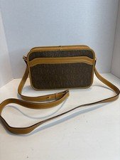Vintage GUCCI Silk Jacquard Crossbody Messenger Bag Brown 007.084.0151