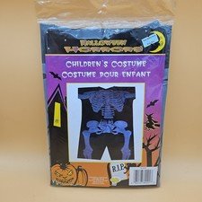 Vintage Halloween Children's Costume Skeleton Halloween Horrors NOS New