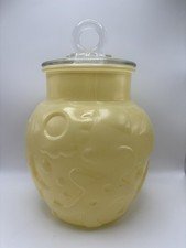 Vintage Hazel Atlas Gingerbread Donuts Yellow Cookie Jar Mid Century Kitsch