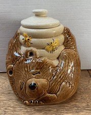 Vintage McCoy Pottery Sleeping Bear Beehive Cookie Jar #143 1960s USA