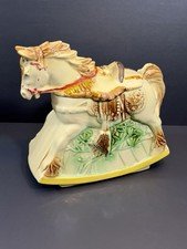 Vintage McCoy Rocking Horse Cookie Jar Figural Pottery 1940s