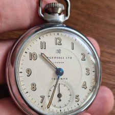 Vintage metal Ingersoll Pocket Watch Working c1970 b1