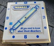 VINTAGE MONROE SHOCK ADVERTISING CLOCK DUALITE LIGHTED 16 INCH MAN CAVE Part/rep