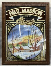 Vintage Paul Mason California Brandy Oak Framed Advertising Mirror "20 x 26"