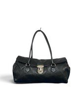 Vintage Prada Vitello Bowling Bag — Black Leather, 2002
