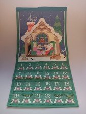 Vtg 1980s Avon Advent Calendar Fabric Pockets Countdown to Christmas No Mouse
