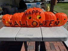VTG 1996 Union Products Don Featherstone Pumpkin Line Happy Halloween Blow Mold