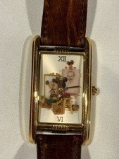 VTG 90’s Disney Parks Gallery Mickey Mouse Self Portrait Watch with shadow box