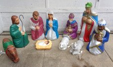 VTG General Foam 10 Piece Lighted Blow Mold Nativity Set 36" Christmas Free Ship