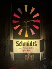 VTG Schmidt's Of Philadelphia Light Beer Pendulum Lighted Clock Works Great