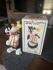 Warner Bros Looney Tunes Sylvester & Tweety Cookie Jar 1993 Ceramic Vintage