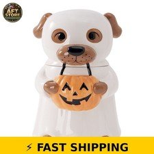 Way to Celebrate Halloween Ghost Dog Ceramic Cookie Jar